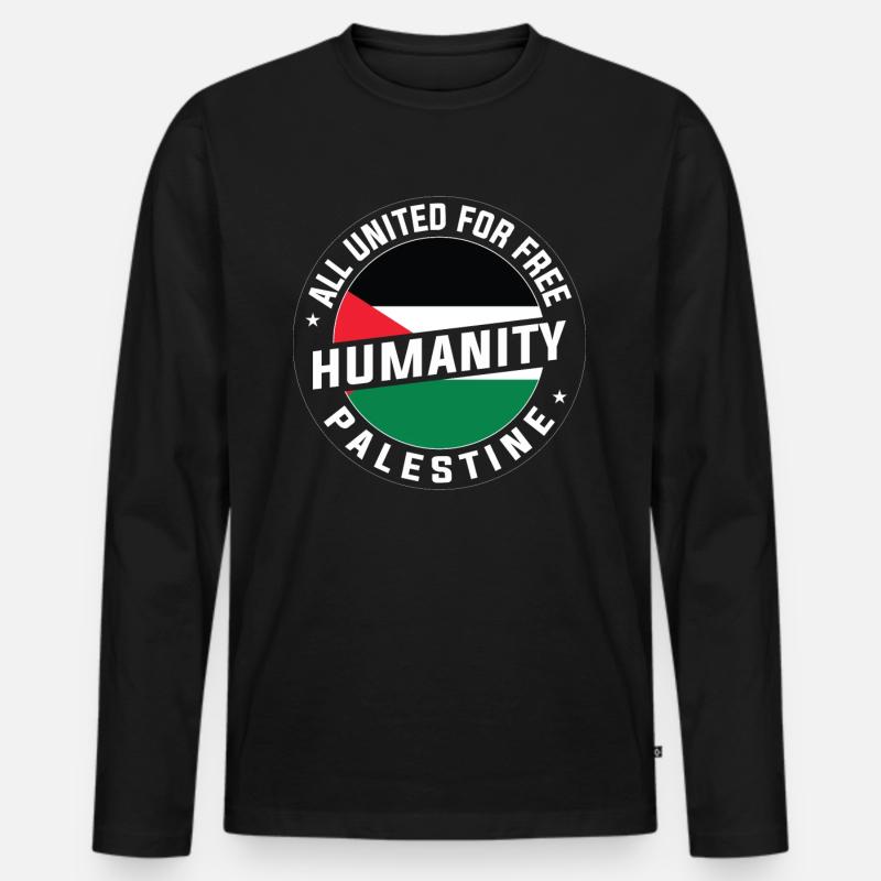 Befreit Palästina - Männer Premium Bio Langarmshirt - Schwarz