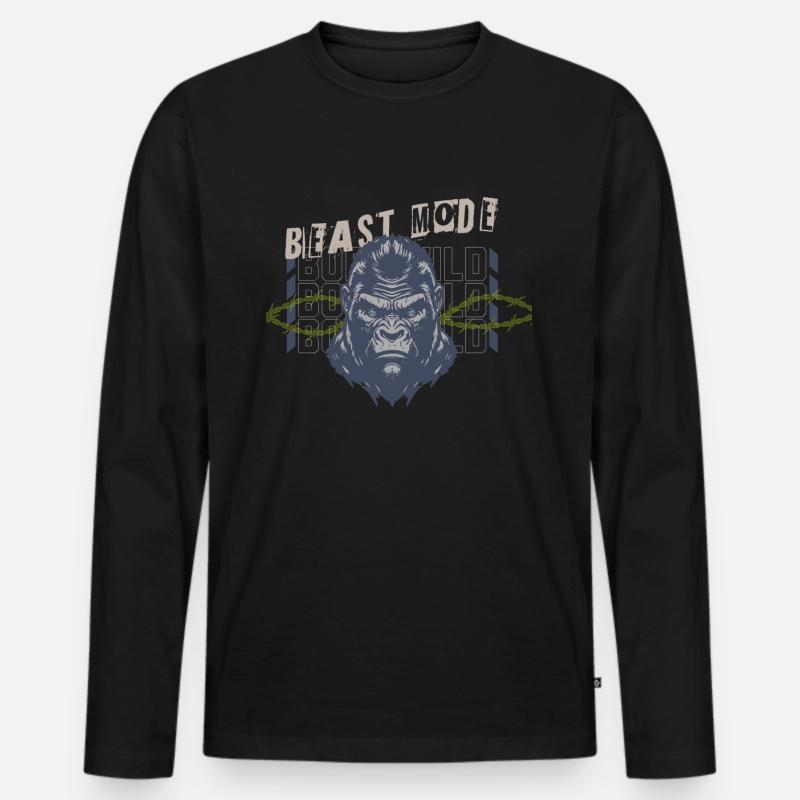 Training und Motivation - Design - Männer Premium Bio Langarmshirt - Schwarz