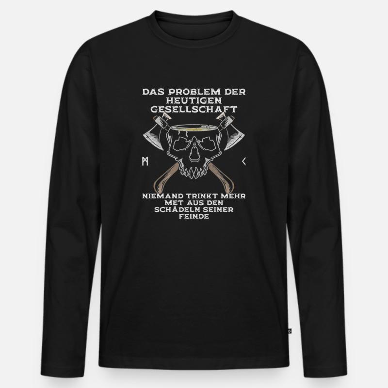 Wikinger Spruch Problem der Gesellschaft Männer Premium Bio Langarmshirt