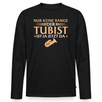 Tubist ist jetzt da - Männer Premium Bio Langarmshirt - Schwarz - Vorne - Nico (187cm)