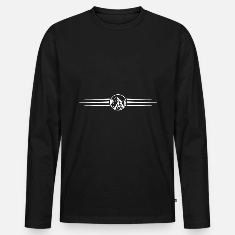berge symbol linie - Männer Premium Bio Langarmshirt - Schwarz