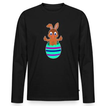 Easter Bunny Easter Bunny Easter Egg - Men's Premium Organic Long Sleeve Shirt - black - Front - Nico (187cm)