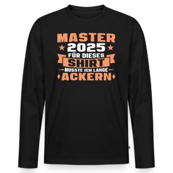 Masterprüfung 2025 Studium bestanden - Männer Premium Bio Langarmshirt - Schwarz - Vorne - Nico (187cm)