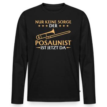 Posaunist Musiker Blasinstrument Kapelle - Männer Premium Bio Langarmshirt - Schwarz - Vorne - Nico (187cm)