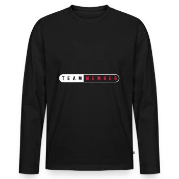 membre de l’équipe - T-shirt manches longues Premium bio Homme - noir - Devant - Nico (187cm)