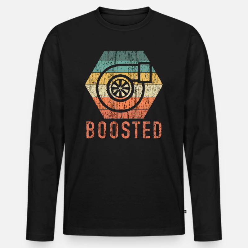 Turbolader Turbo Tuner Auto Tuning Racing Boosted - Männer Premium Bio Langarmshirt - Schwarz