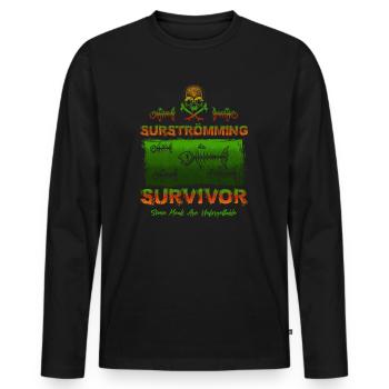 Surströmming Survivor Tshirt - Männer Premium Bio Langarmshirt - Schwarz - Vorne - Nico (187cm)