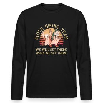 Sloth Hiking Team We Will Get There Design - Men's Premium Organic Long Sleeve Shirt - black - Front - Nico (187cm)