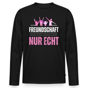 Beste Freunde FREUND Kumpel Kumpels - Männer Premium Bio Langarmshirt - Schwarz - Vorne - Nico (187cm)