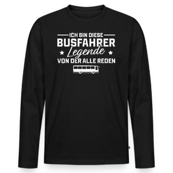 Busfahrer Legende von der alle reden - Männer Premium Bio Langarmshirt - Schwarz - Vorne - Nico (187cm)