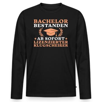 Bachelorprüfung bestandenes Studium Abschluss - Männer Premium Bio Langarmshirt - Schwarz - Vorne - Nico (187cm)