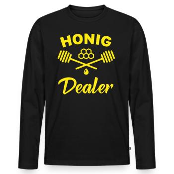Honig Dealer Imker - Männer Premium Bio Langarmshirt - Schwarz - Vorne - Nico (187cm)