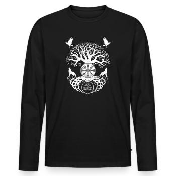 Tree of Life I World Tree Mythology I Viking - Men's Premium Organic Long Sleeve Shirt - black - Front - Nico (187cm)
