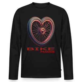 Bike - Männer Premium Bio Langarmshirt - Schwarz - Vorne - Nico (187cm)