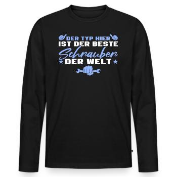 Kfz Mechaniker Bester Schrauber Geschenkidee - Männer Premium Bio Langarmshirt - Schwarz - Vorne - Nico (187cm)