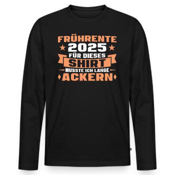 Altersteilzeit Angehender Ruhestand Frührente 2025 - Männer Premium Bio Langarmshirt - Schwarz - Vorne - Nico (187cm)