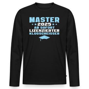 Master 2025 Abschlussprüfung Studium - Männer Premium Bio Langarmshirt - Schwarz - Vorne - Nico (187cm)