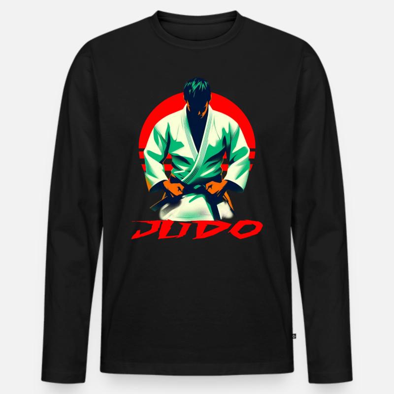 Judo - Männer Premium Bio Langarmshirt - Schwarz