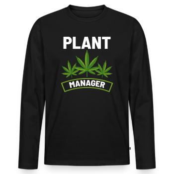 Directeur d'usine - T-shirt manches longues Premium bio Homme - noir - Devant - Nico (187cm)