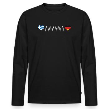 Germany greece flag - Men's Premium Organic Long Sleeve Shirt - black - Front - Nico (187cm)