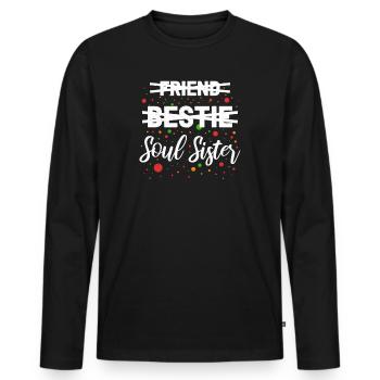 Friend Beast Soul Sister - Men's Premium Organic Long Sleeve Shirt - black - Front - Nico (187cm)