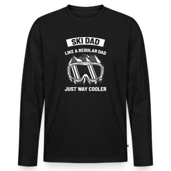 Skiing Ski Dad - Men's Premium Organic Long Sleeve Shirt - black - Front - Nico (187cm)