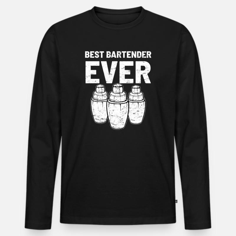 Barkeeper - Männer Premium Bio Langarmshirt - Schwarz