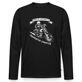 Arthritis Ibuprofen Chapter Biker - Men's Premium Organic Long Sleeve Shirt - black - Front - Nico (187cm)