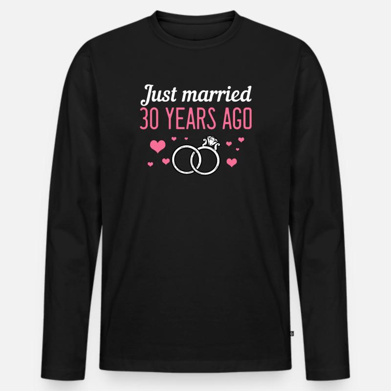 30-jähriges Hochzeitsjubiläum - Männer Premium Bio Langarmshirt - Schwarz