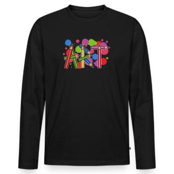 Professeur d'artiste pour artistes - T-shirt manches longues Premium bio Homme - noir - Devant - Nico (187cm)