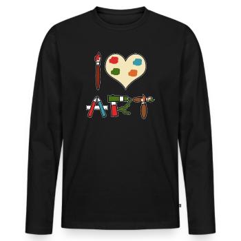 Professeur d'artiste pour artistes - T-shirt manches longues Premium bio Homme - noir - Devant - Nico (187cm)