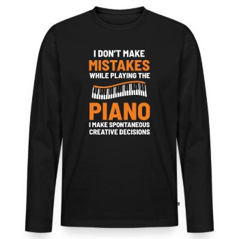 piano pianist - Men's Premium Organic Long Sleeve Shirt - black - Front - Nico (187cm)