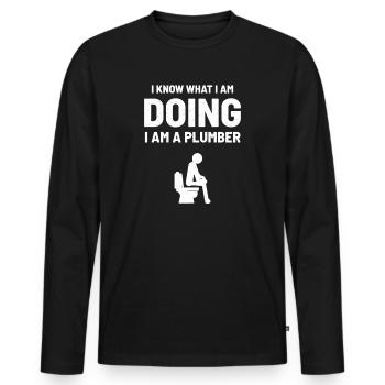 Plumbing plumbing humor - Men's Premium Organic Long Sleeve Shirt - black - Front - Nico (187cm)