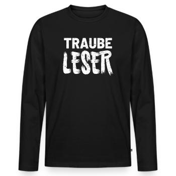 Weinlese Traube Wein - Männer Premium Bio Langarmshirt - Schwarz - Vorne - Nico (187cm)