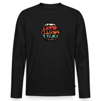 Jeu de plateau de dés - T-shirt manches longues Premium bio Homme - noir - Devant - Nico (187cm)