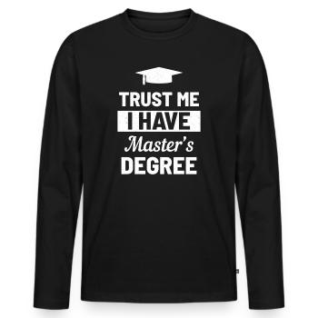 Abschluss-Master Degree - Männer Premium Bio Langarmshirt - Schwarz - Vorne - Nico (187cm)