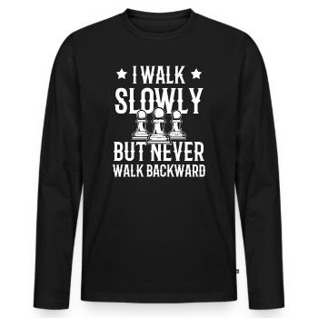 Les joueurs d'échecs - T-shirt manches longues Premium bio Homme - noir - Devant - Nico (187cm)