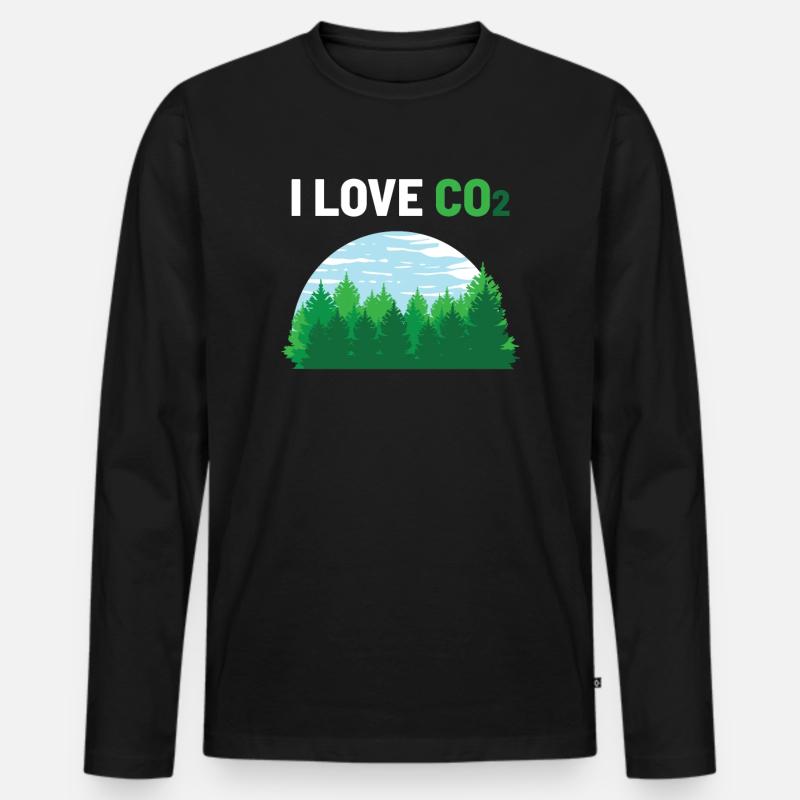 Ich liebe CO2 Kohlendioxid - Männer Premium Bio Langarmshirt - Schwarz