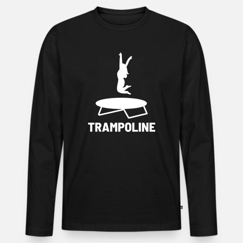 Trampolin-Springen - Männer Premium Bio Langarmshirt - Schwarz