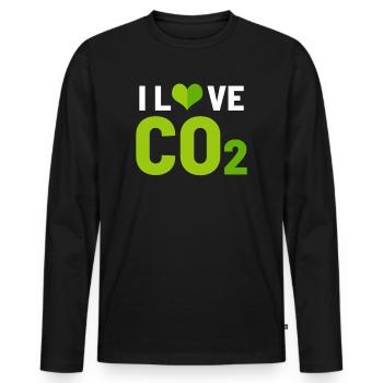 J'aime le CO2 - T-shirt manches longues Premium bio Homme - noir - Devant - Nico (187cm)