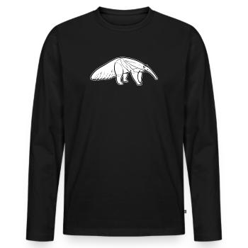 ant-eater - Men's Premium Organic Long Sleeve Shirt - black - Front - Nico (187cm)