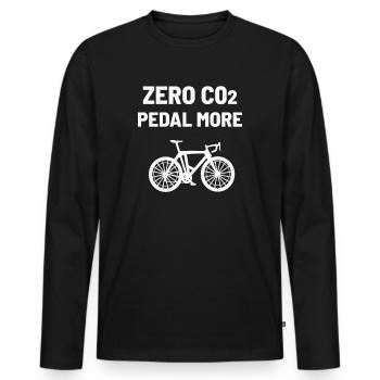 Cycling CO2 carbon dioxide - Men's Premium Organic Long Sleeve Shirt - black - Front - Nico (187cm)
