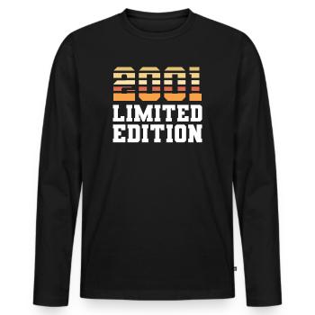 Anniversaire édition limitée 2001 - T-shirt manches longues Premium bio Homme - noir - Devant - Nico (187cm)