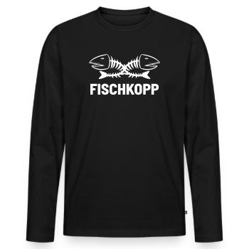 Fischkopf - Männer Premium Bio Langarmshirt - Schwarz - Vorne - Nico (187cm)