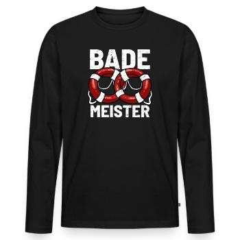 Lifeguard Pool Attendant - Männer Premium Bio Langarmshirt - Schwarz - Vorne - Nico (187cm)