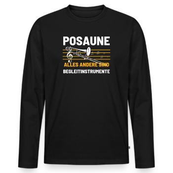 Posaune Posaunist - Männer Premium Bio Langarmshirt - Schwarz - Vorne - Nico (187cm)