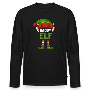 Costume de papa Elf Christmas - T-shirt manches longues Premium bio Homme - noir - Devant - Nico (187cm)