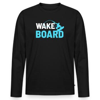 wakeboard - T-shirt manches longues Premium bio Homme - noir - Devant - Nico (187cm)