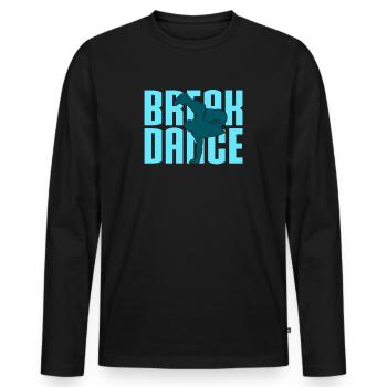 break dance - T-shirt manches longues Premium bio Homme - noir - Devant - Nico (187cm)