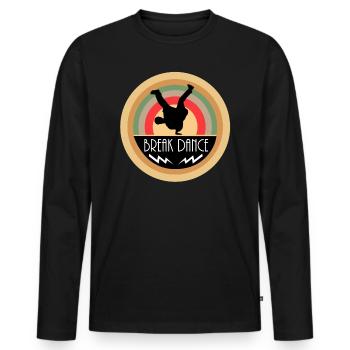 break dance - T-shirt manches longues Premium bio Homme - noir - Devant - Nico (187cm)